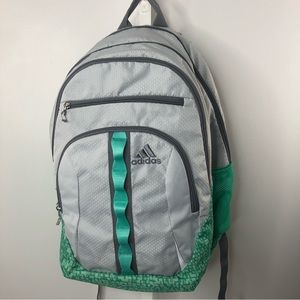Adidas Green Gray Backpack 5 Pockets Padded Computer Slot LoadSpring Unisex